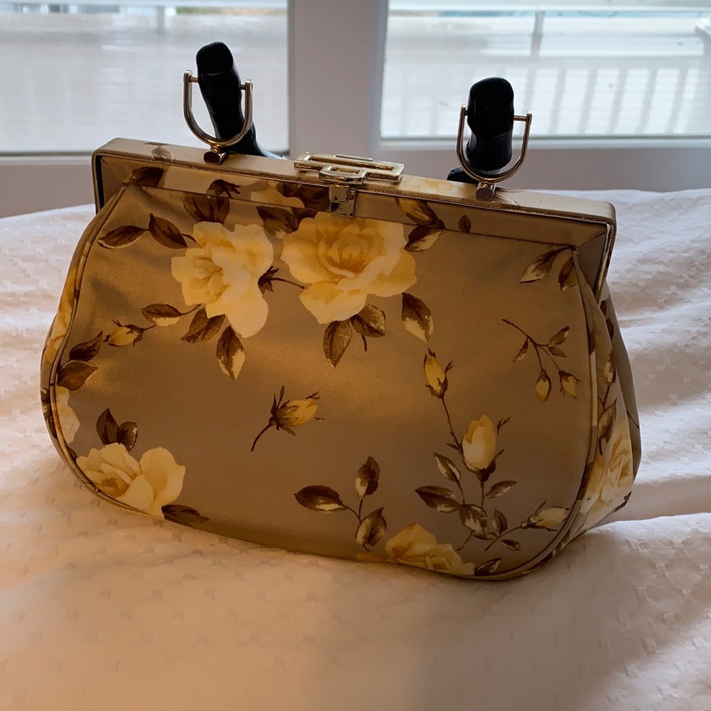 Gold yellow floral purse
